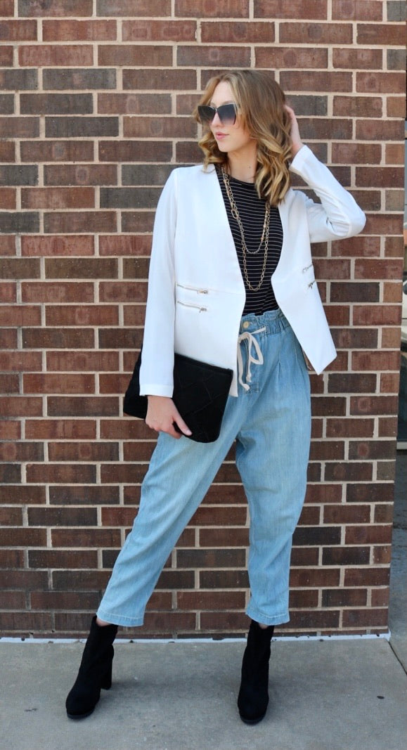 BOBI RetroStripe CRUSADE Bishop Sleeve Top