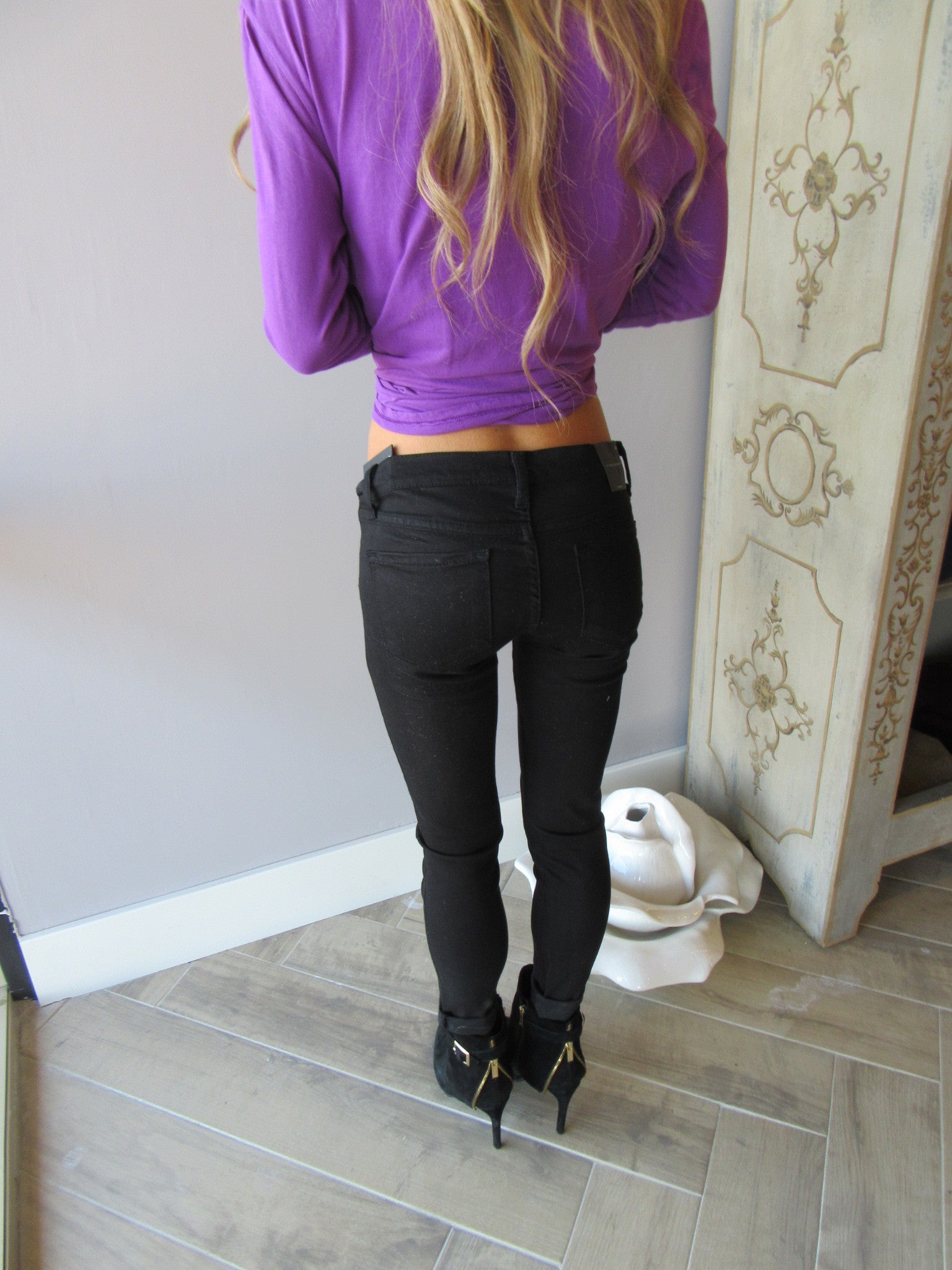 FLYING MONKEY Stretch BLACK Ankle Skinny Jean