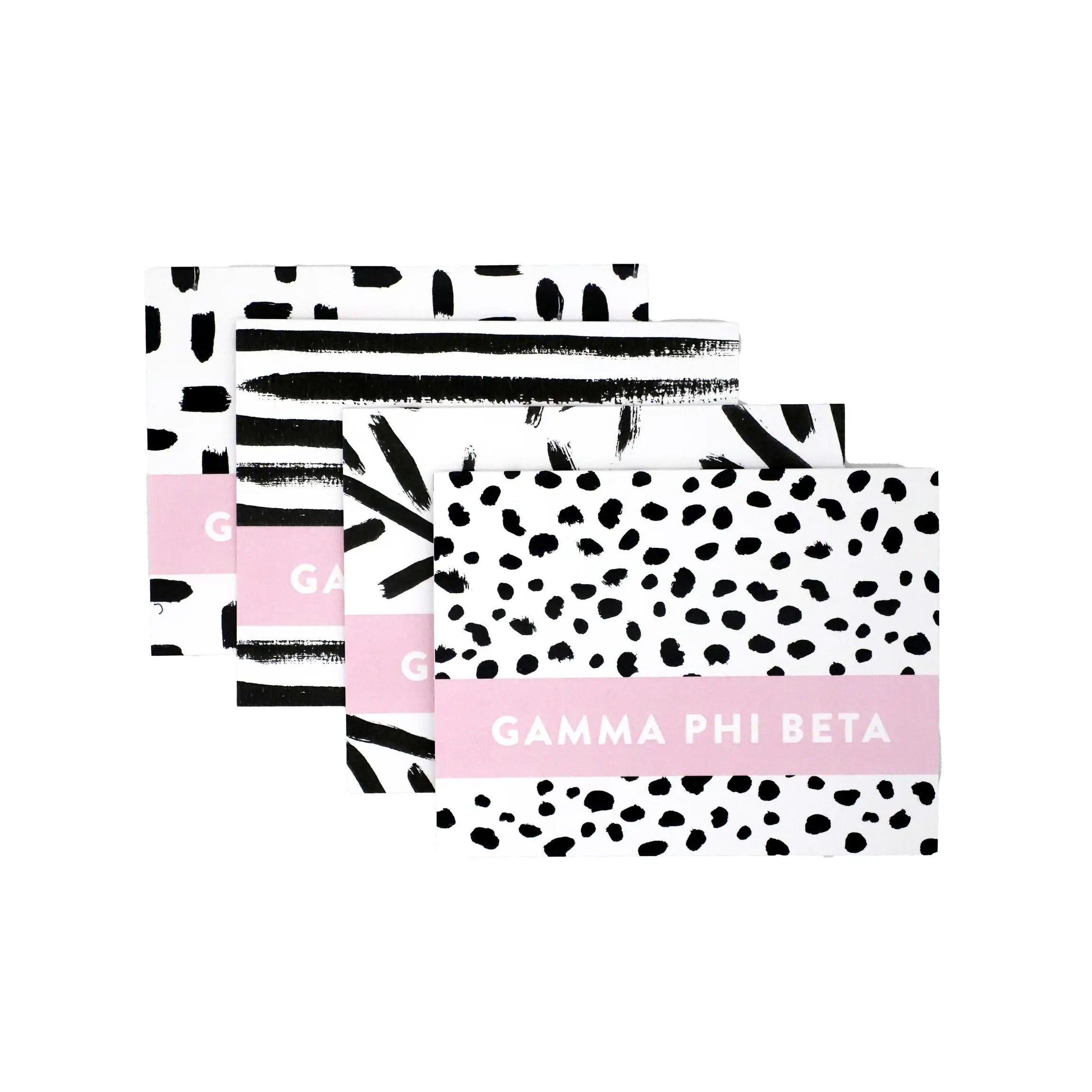 MS 8pc Sorority PATTERNED Greek Chic Notecards/Envelopes