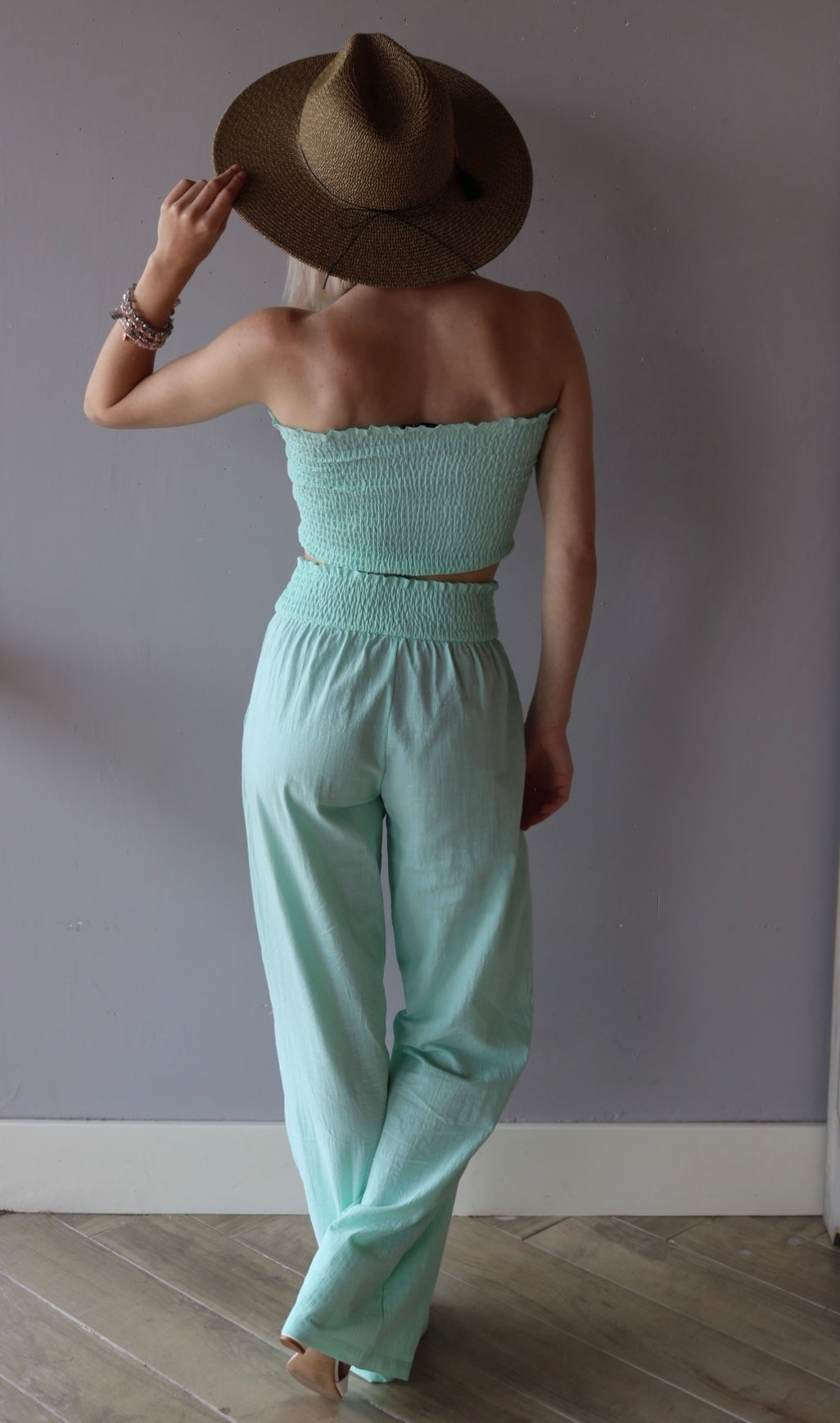 EPIC 2pc Rouche Tube Top/SmockWaist Pant Set