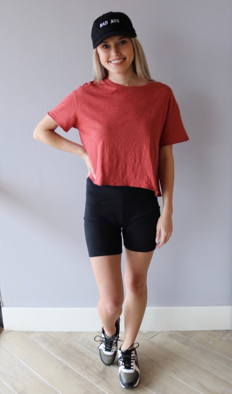 BOBI WaistCrop MARVEL SlubJersey Tee Top