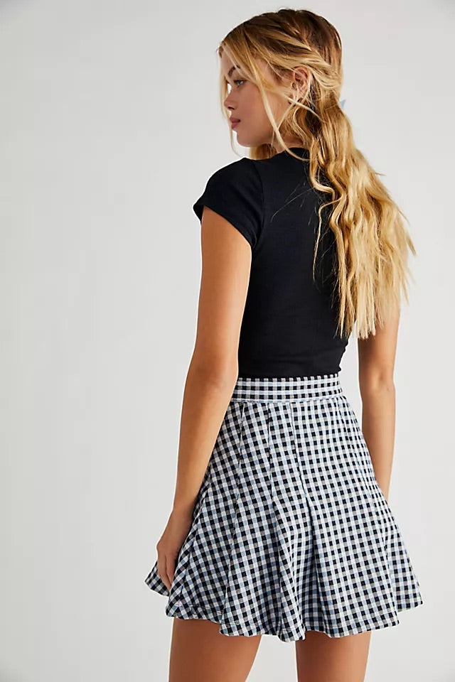 FREE PEOPLE Pleated HONEY PLAID Skirt