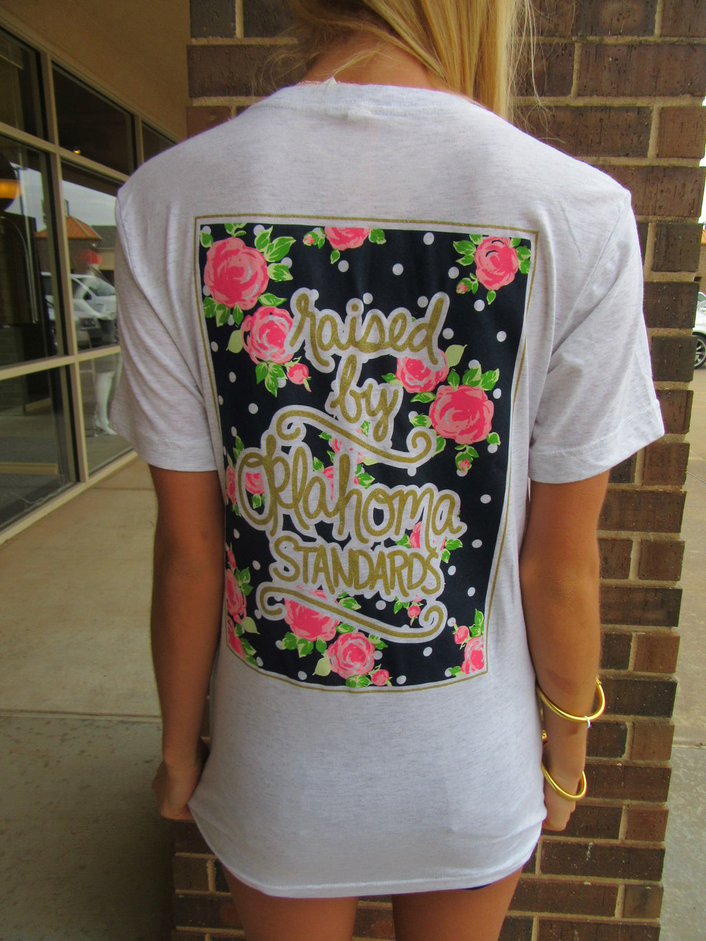 RAISED BY OKLAHOMA STANDARDS V-Neck Tee Top