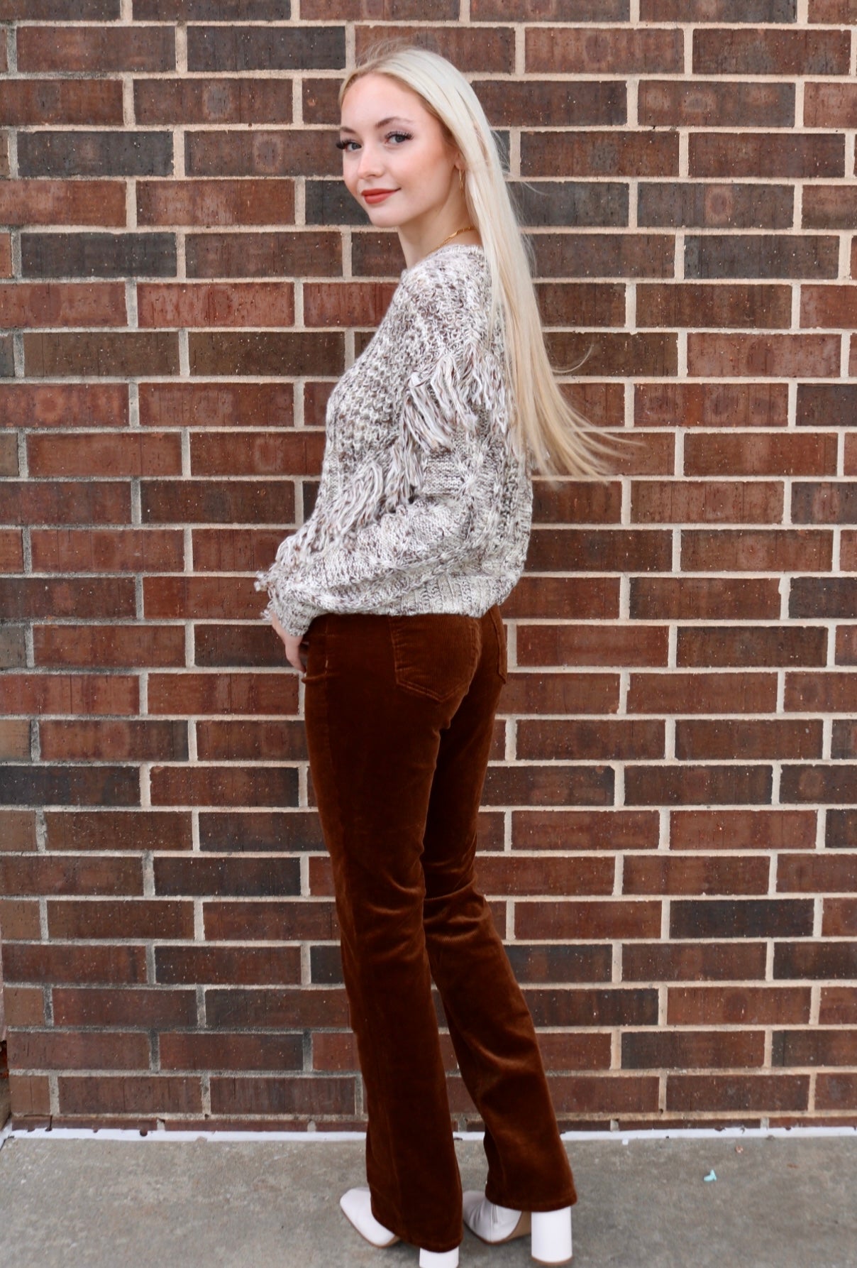 DEAR JOHN Fringe KYNLEE CrewNeck Sweater