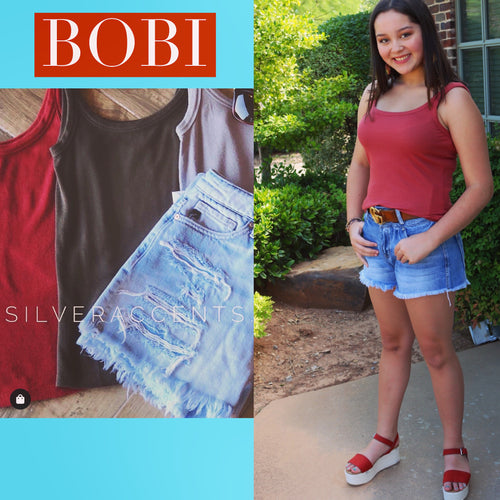 *BOBI RibKnit COSMO Fitted Tank Top