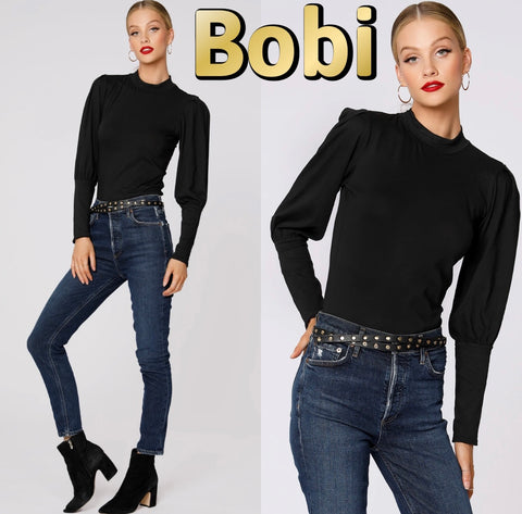 BOBI MockNeck CATHARINE BishopSleeve LWJ Top