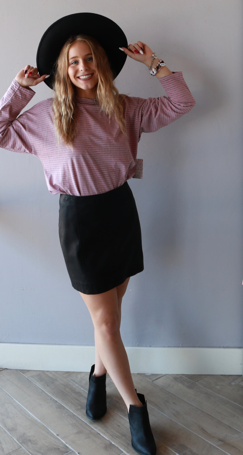 FREE PEOPLE Oversize Stripe BE FREE MockNeck Tunic Top