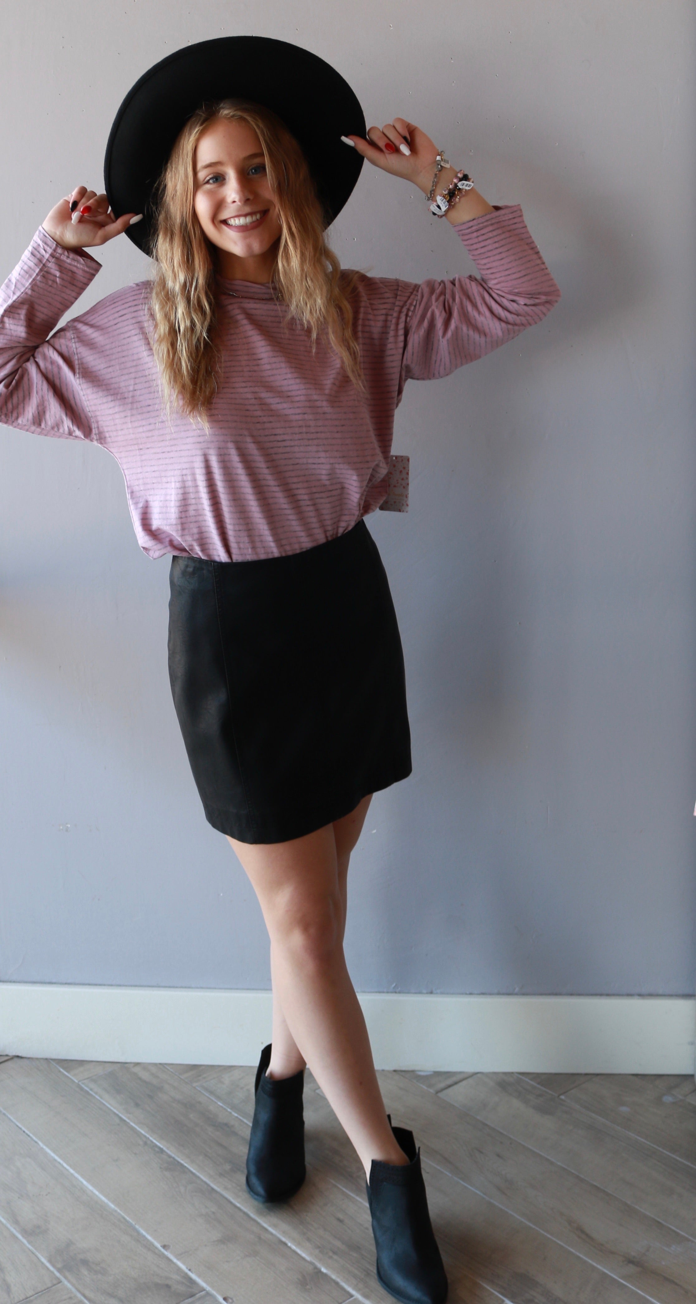 FREE PEOPLE Oversize Stripe BE FREE MockNeck Tunic Top