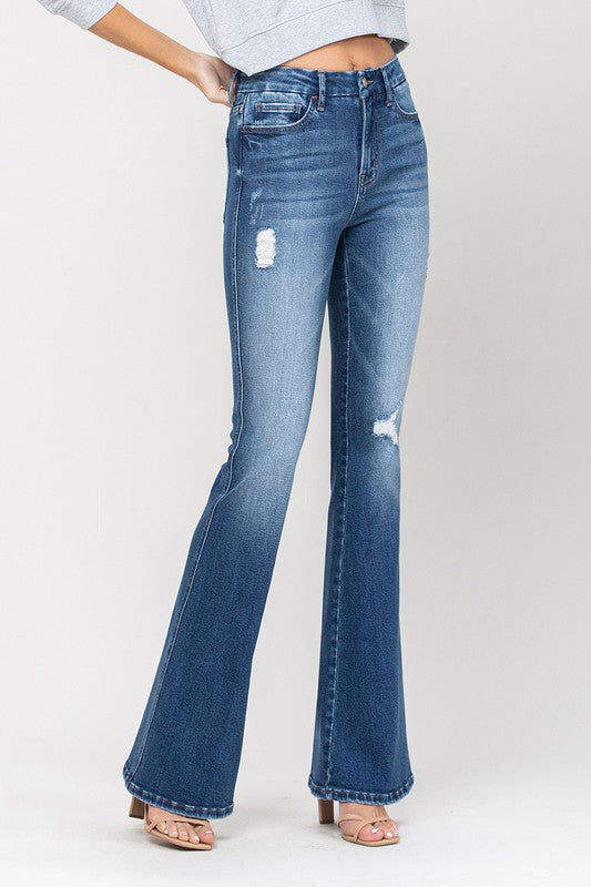 VERVET Hi~Rise BELLA Distressed Flare Jean
