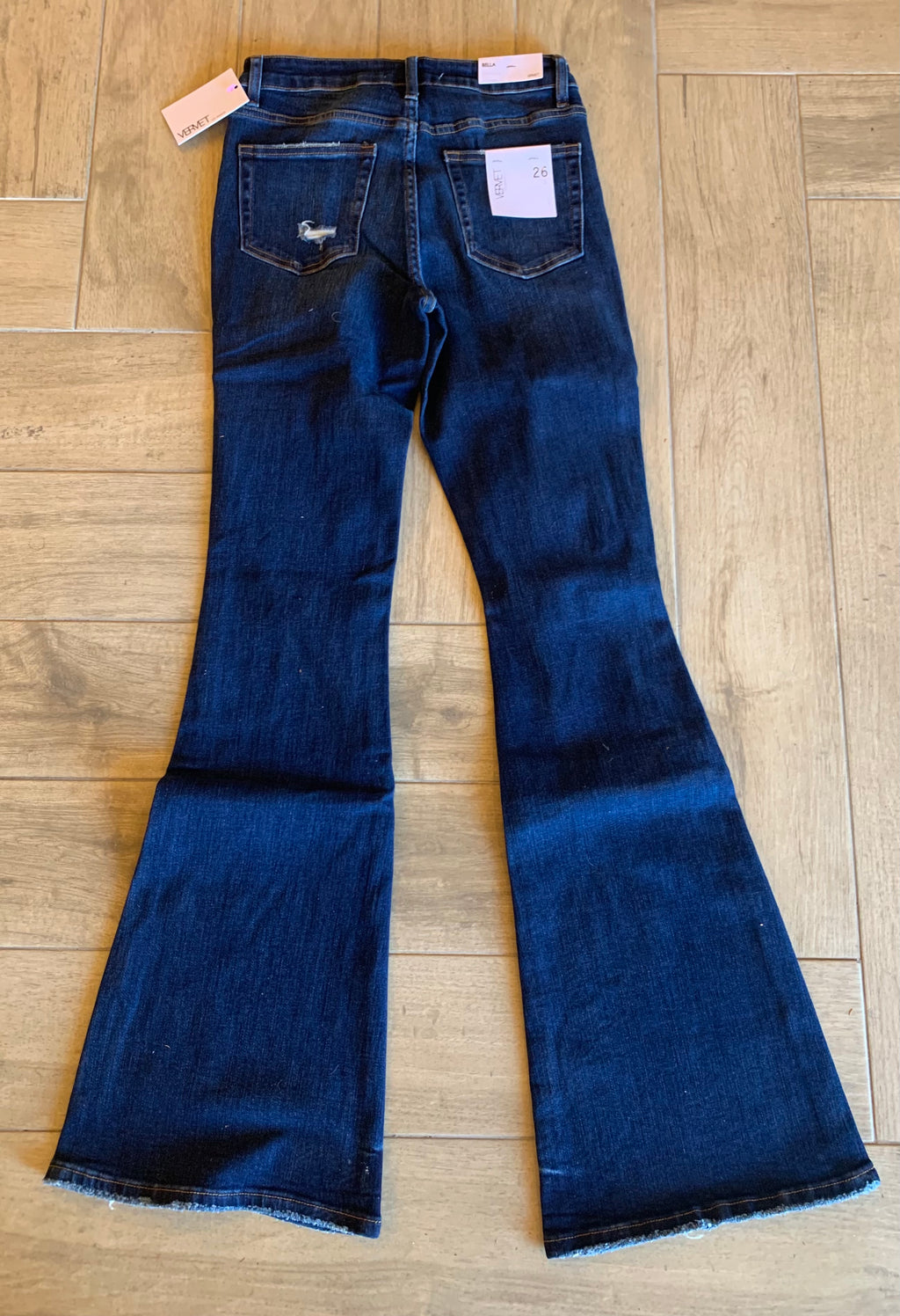 VERVET Hi~Rise BELLA Distressed Flare Jean