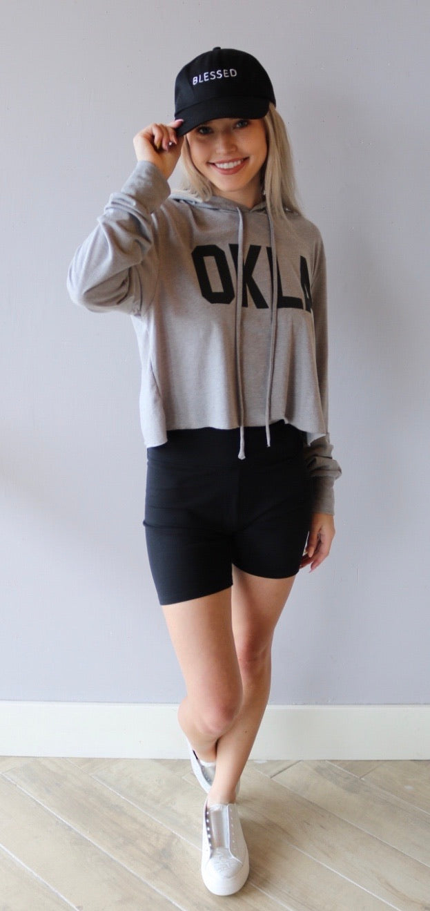 CODE WORD Logo Crop LightWeight Hoodie Top