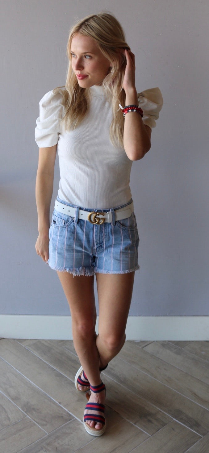 EXPO PuffSleeve MockNeck Bodysuit