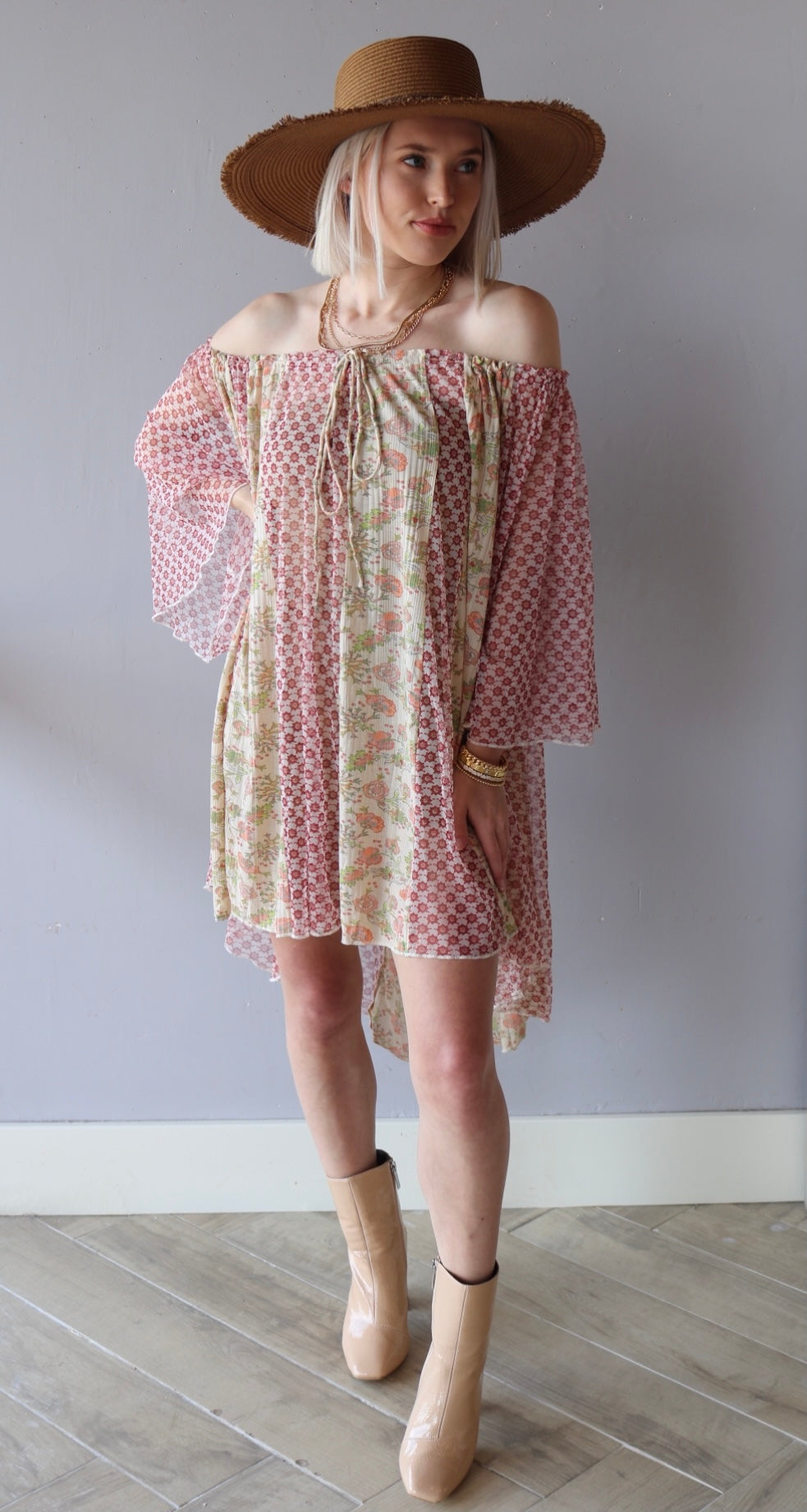 FREE PEOPLE Print BECAUSE I LOVE YOU Tunic Top Dress