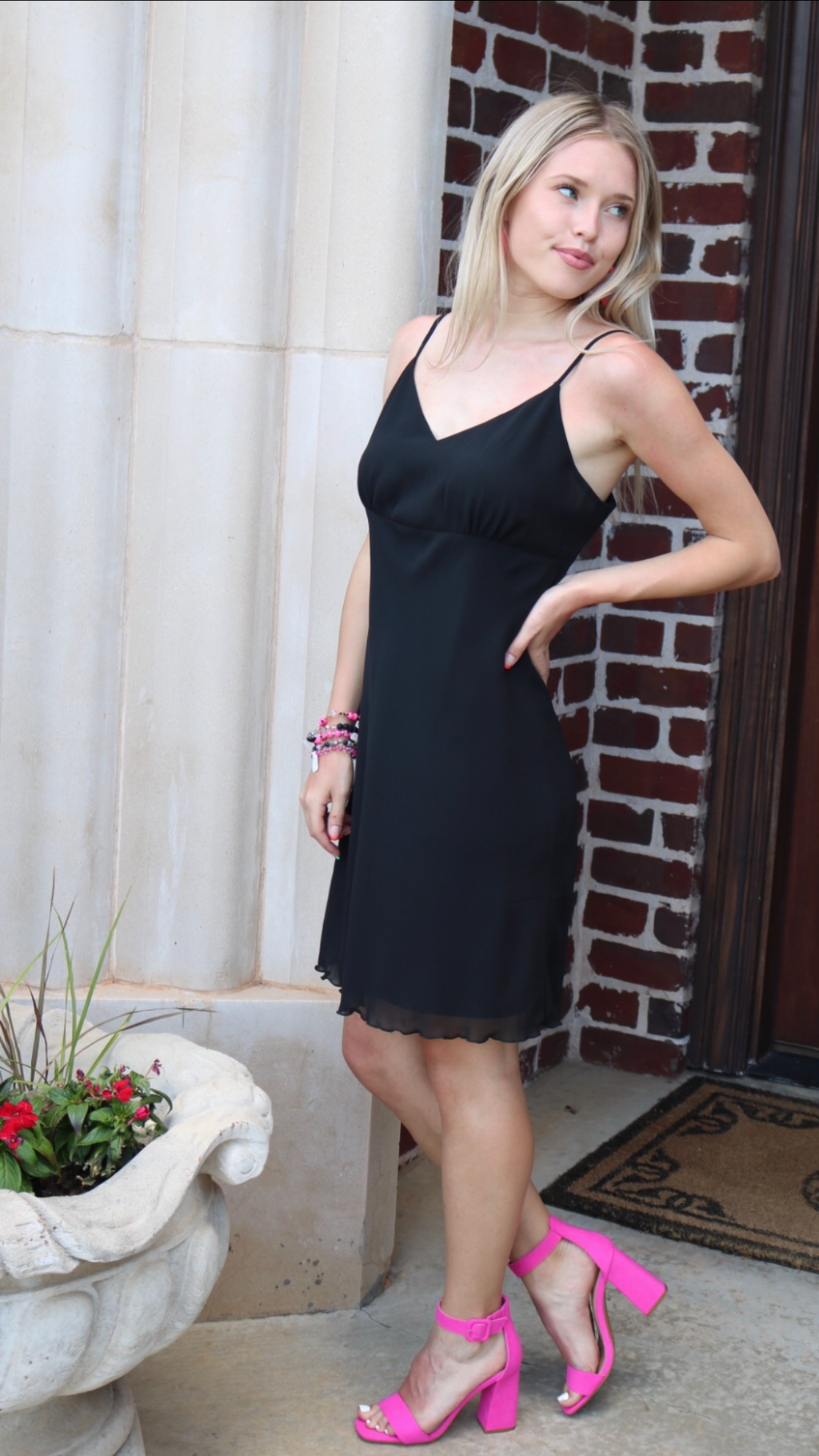 Naked Zebra HOLD ON LettuceHem Chiffon Cami Slip Dress