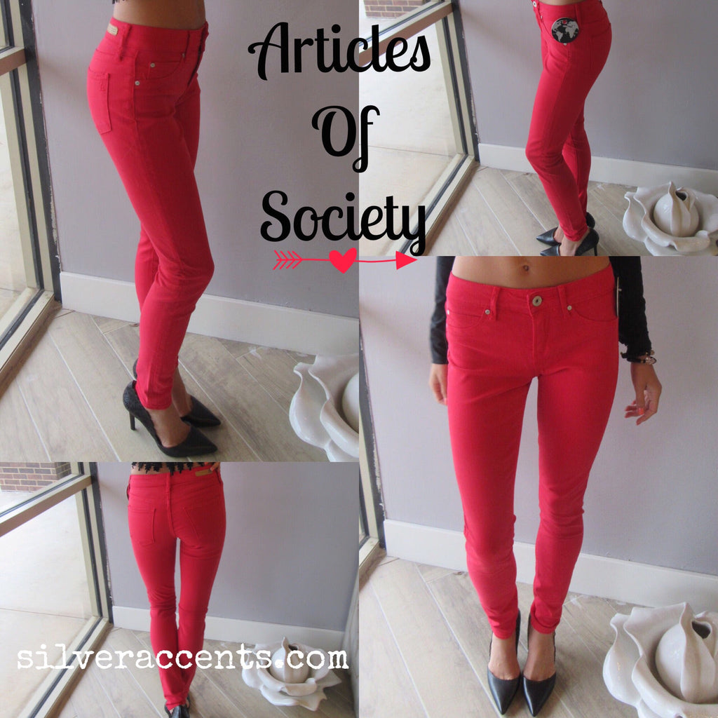 *ARTICLES OF SOCIETY Real Red MYA Skinny Jeans