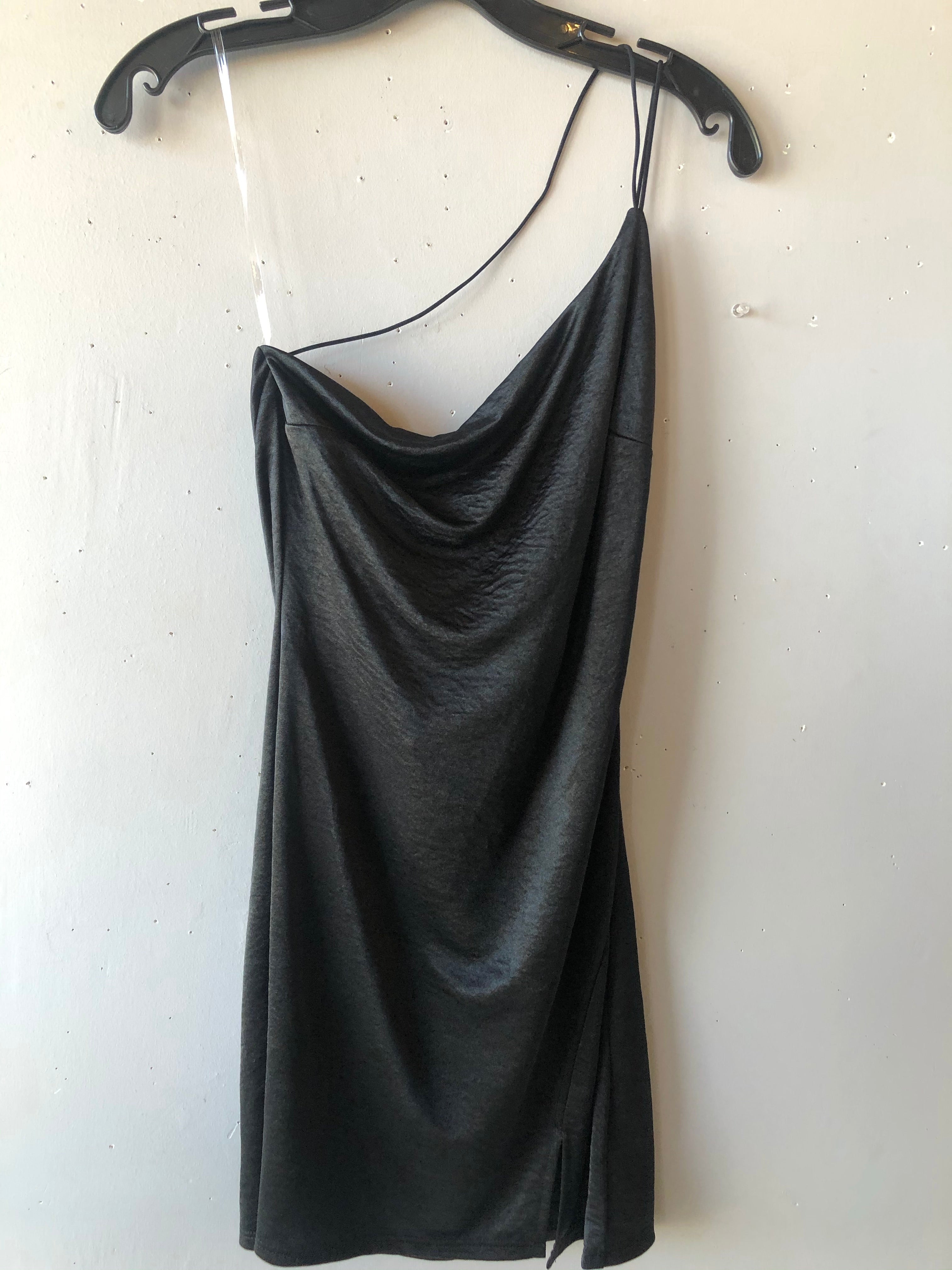 URGENT One Shoulder Cowl-back Dress