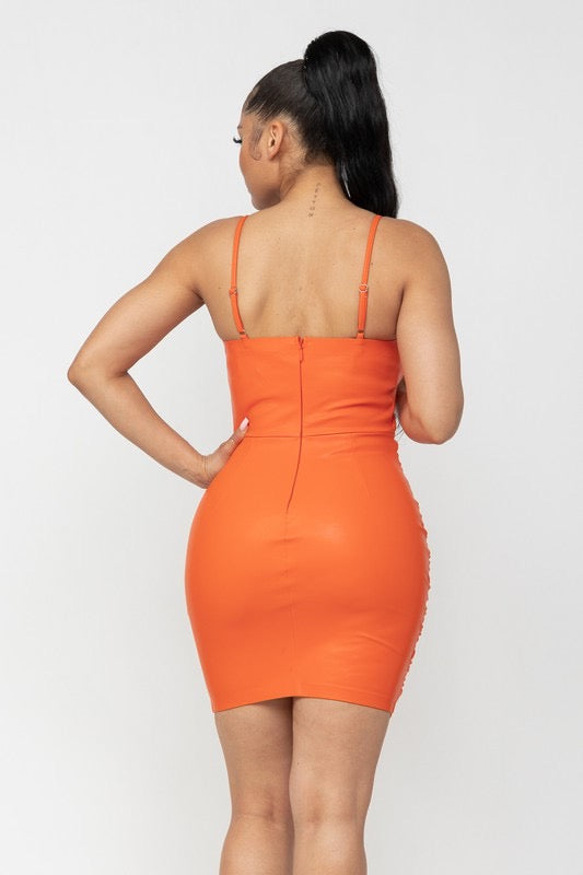 INTERCEPT Vegan Leather Cami Dress