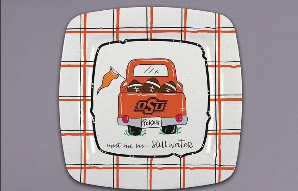 MAGNOLIA LANE Logo MEET ME Melamine Square Plate