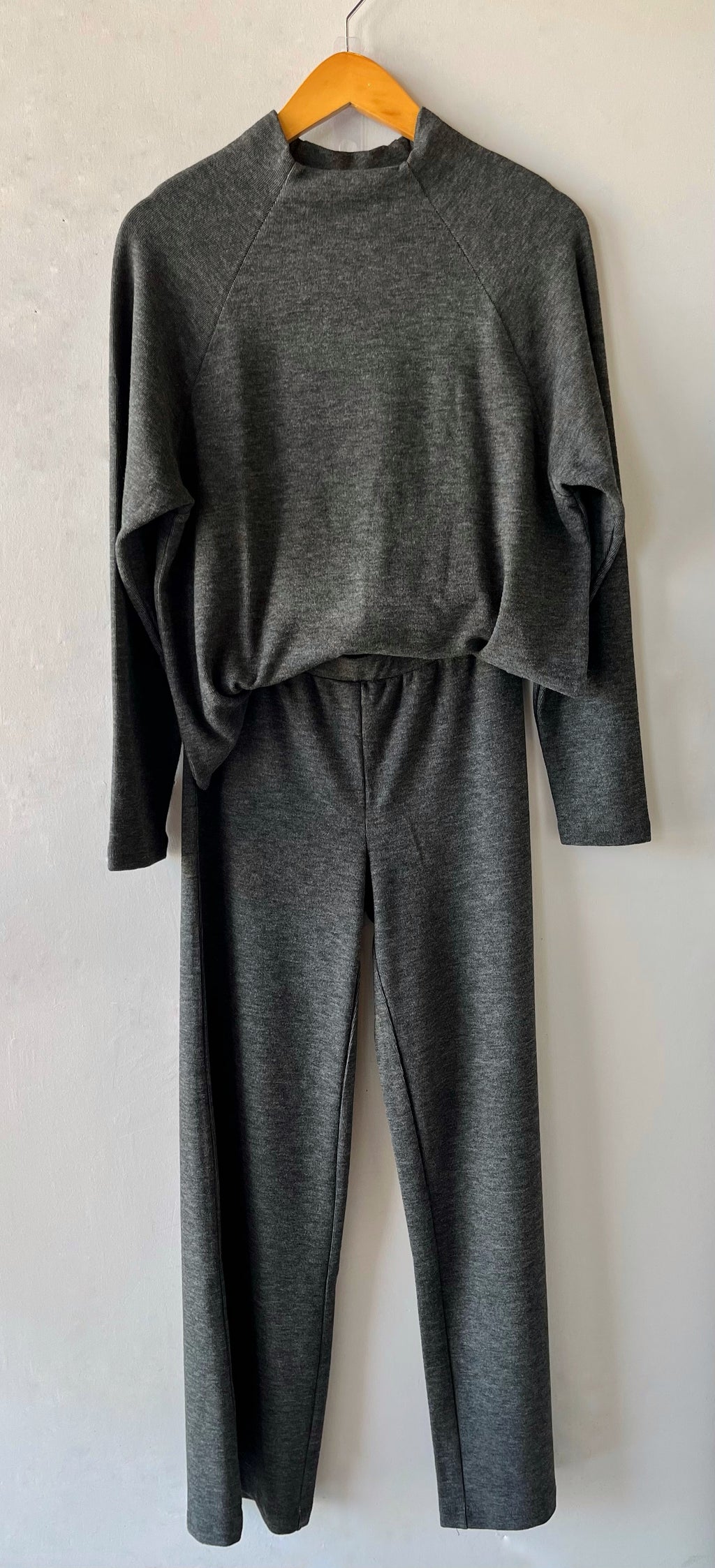 BOBI Cozy Heather MANHATTAN Knit Wide Leg Pants