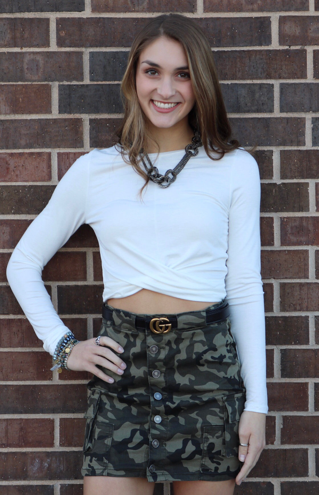 KANCAN! MidRise BELLA Camouflage Cargo Skirt