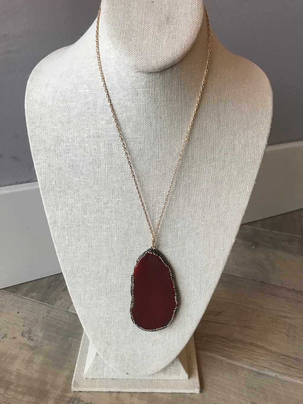 Orange Carnelian GEODE Necklace
