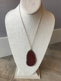 Orange Carnelian GEODE Necklace