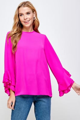 2 HEARTS! Tiered  CUPID  Ruffle Sleeve LongSleeve Top