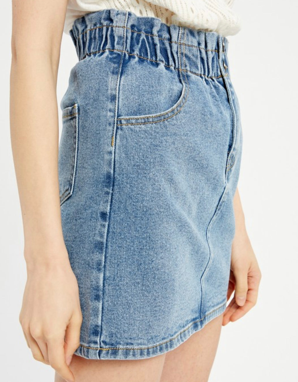 WISHLIST Gathered VICTORIOUS HiWast Denim Skirt