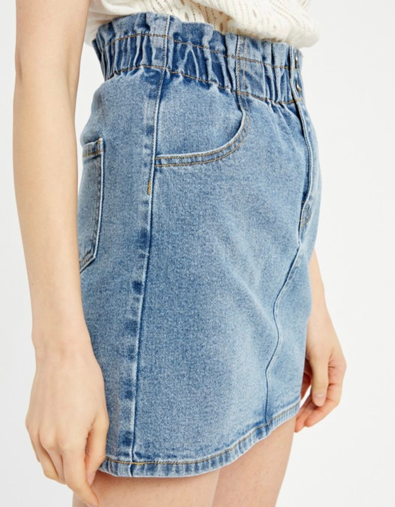 WISHLIST Gathered VICTORIOUS HiWast Denim Skirt