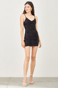 REBOUND Ruched Spaghetti Strap Dress