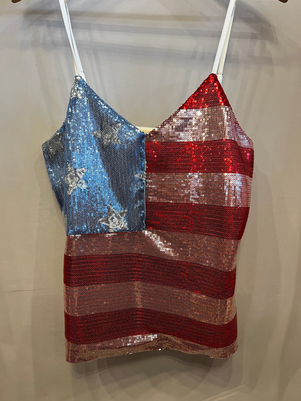 PLEDGE Sequin USA Flag Tank