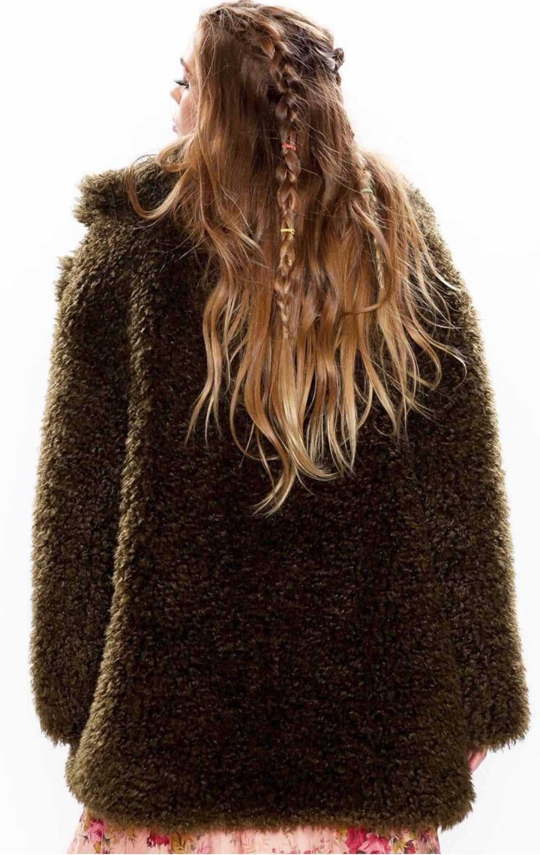 ARATTA Vintage Army FAYRE Faux Fur Coat Jacket