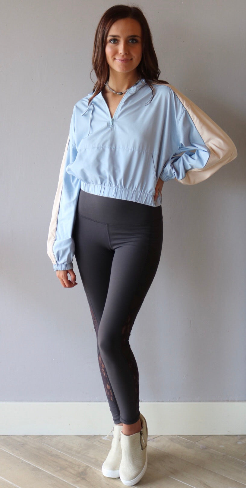 MURPHY ColorBlock WaistCrop Windbreaker Jacket