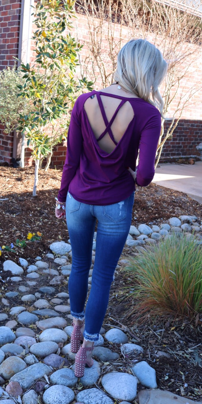 BOBI Jersey ELICIT Cutout CowlBack Top