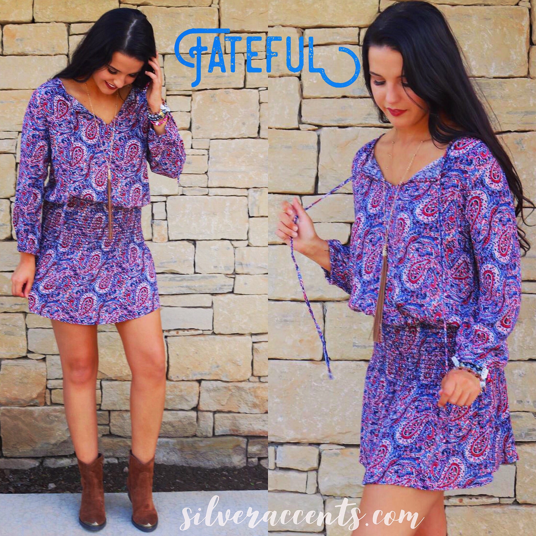 Tyche FATEFUL Paisley Smock DropWaist ScoopHem Dress