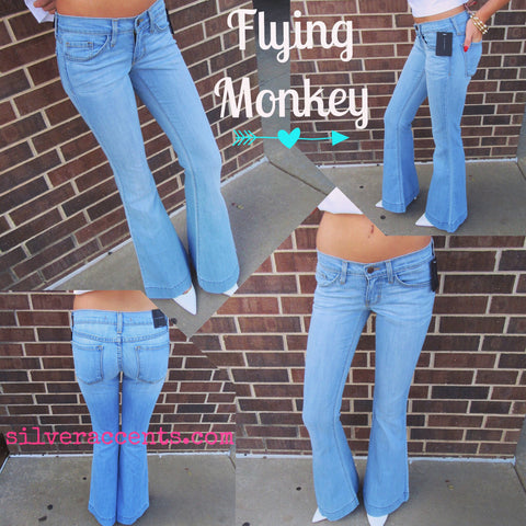 FLYING MONKEY 5pkt SKY BLUE Stretch Flare Jean