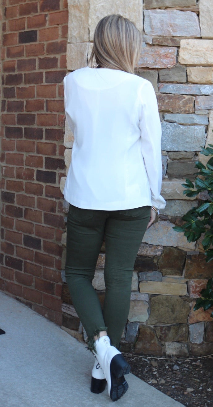 ENDANGER Zipper Detail Blazer Jacket