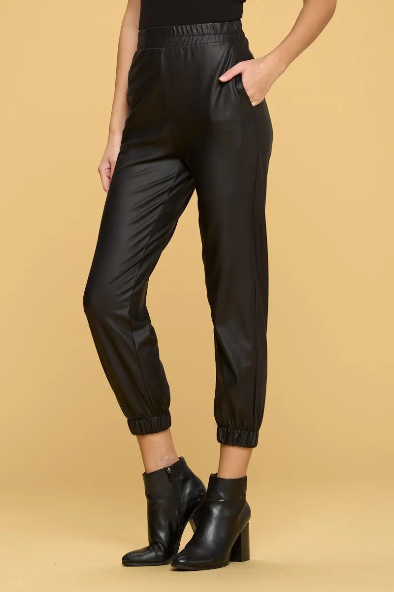 SEARCH Vegan~Leather Jogger