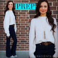 PREP CrewNeck Waist Crop Fuzzy Knit Sweater Top