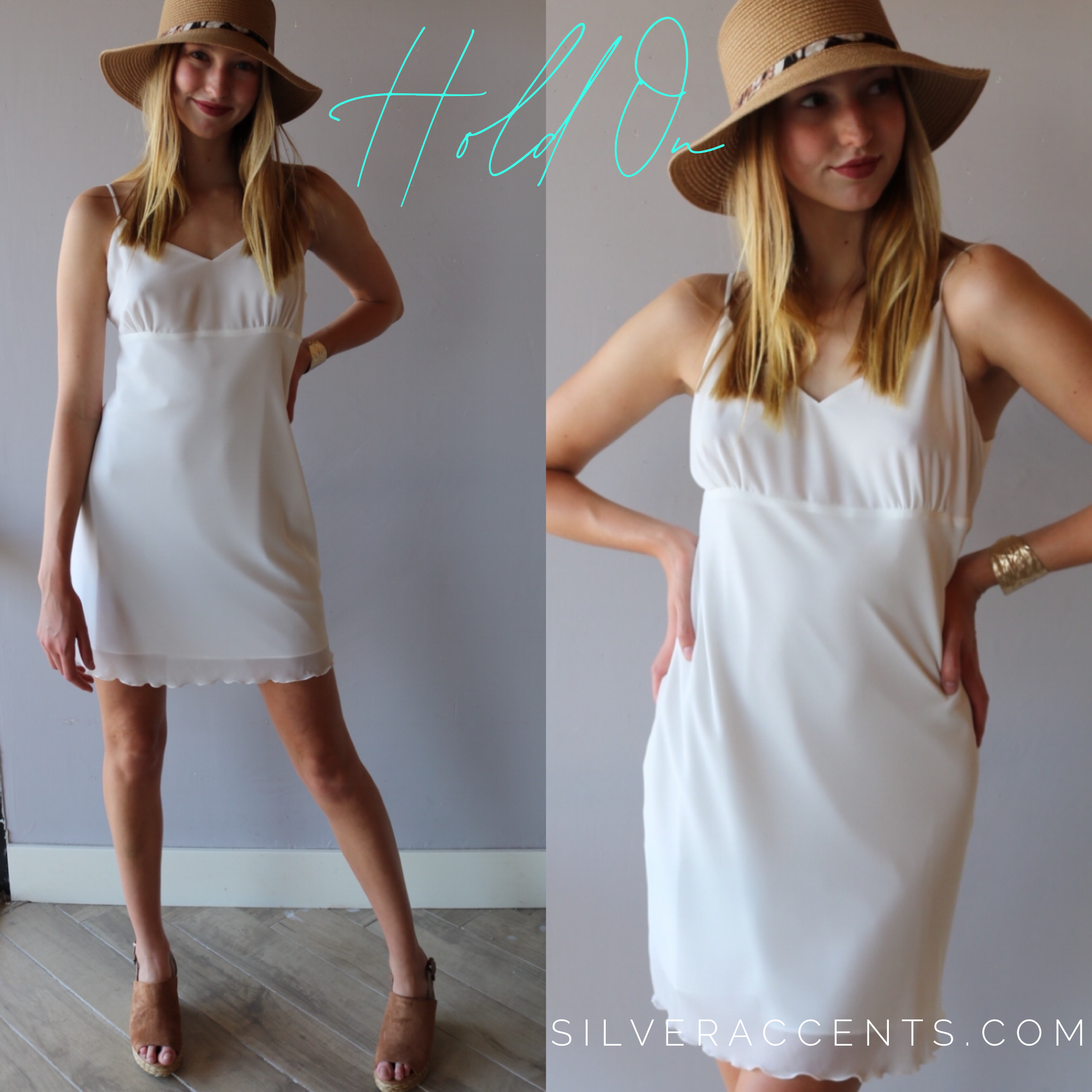 Naked Zebra HOLD ON LettuceHem Chiffon Cami Slip Dress