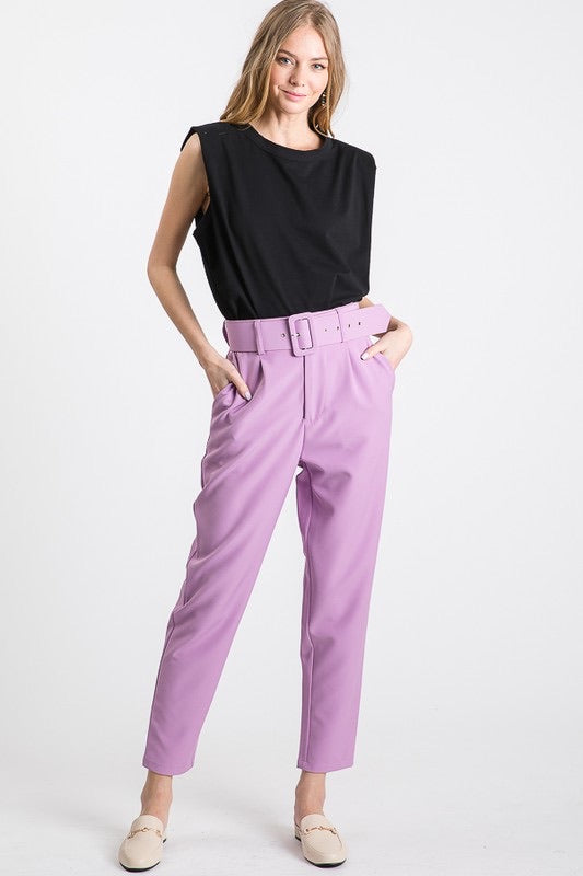ARTICLES Hi~Waist Belted Pants