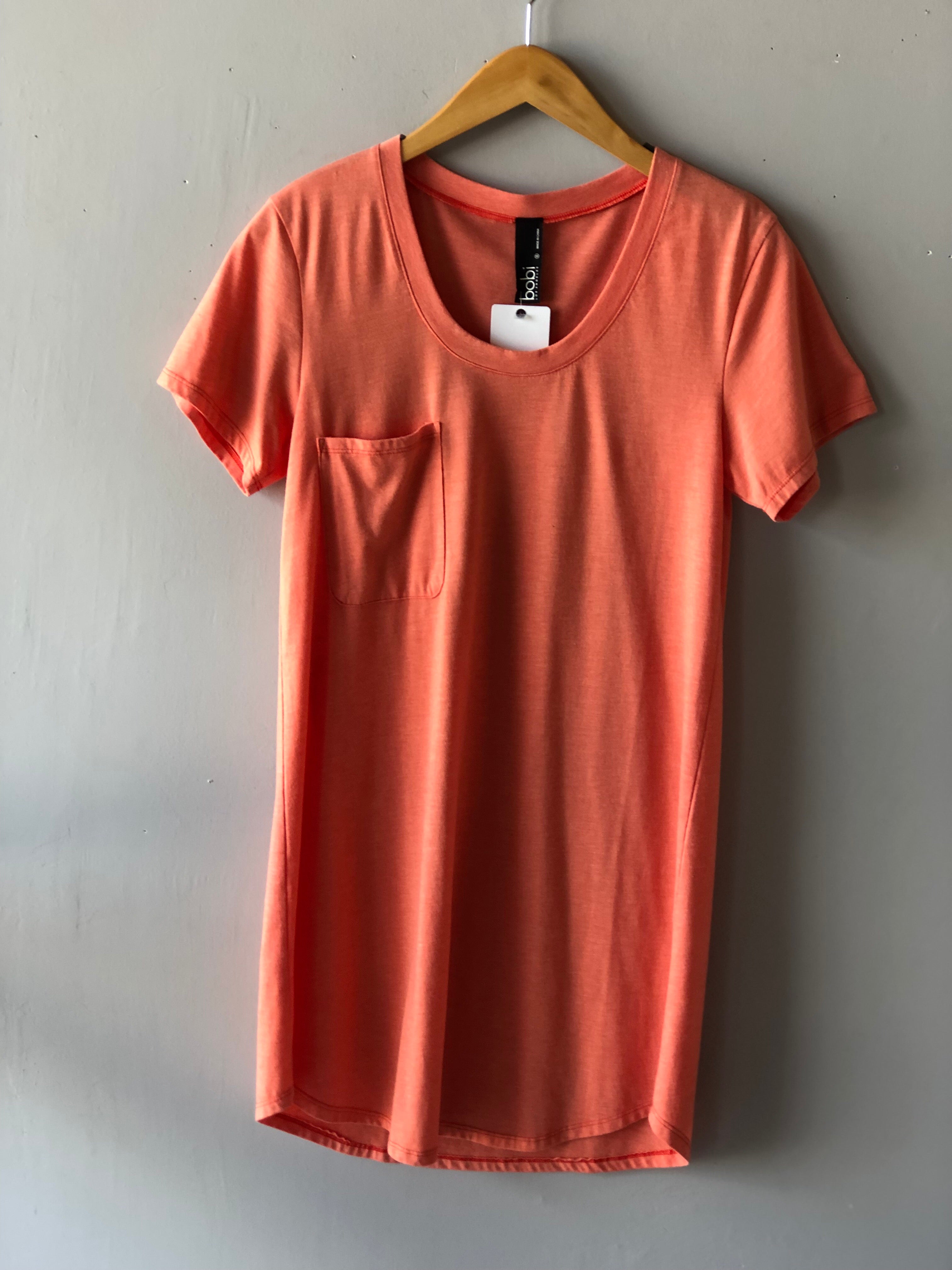 BOBI Lightweight Jersey PERFECT BOYFRIEND V-Neck ScoopNeck Tunic Dress