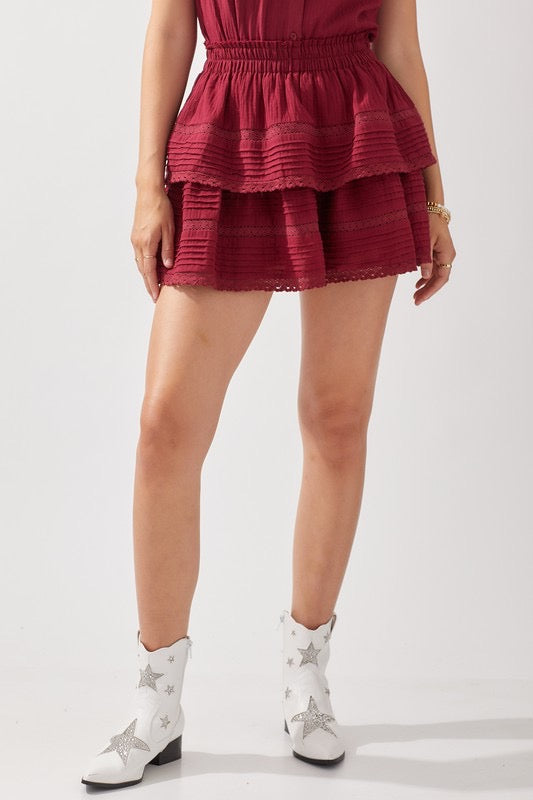 SQUAD Flouncy Lace Detail Skort