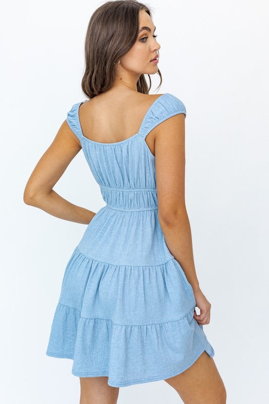 SHRUG CapSleeve Tiered Knit Dress