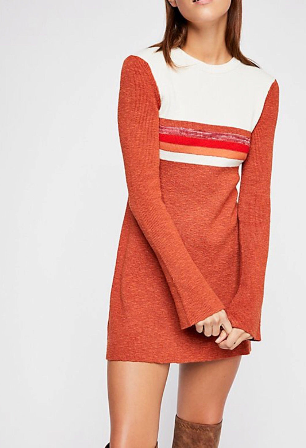FREE PEOPLE COLOR BLOCK SWIT Mini Dress