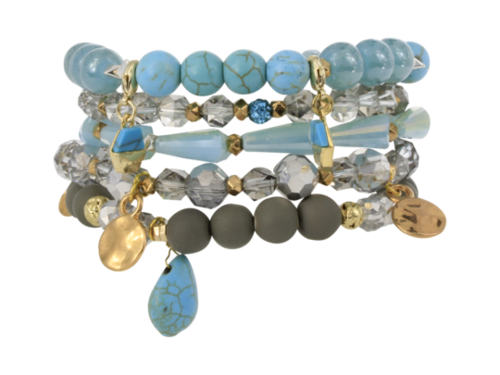 ERIMISH 5pc Beaded LILLIAN Bracelet Set