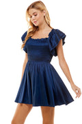 MILLY Smock~Bust Ruffle~Sleeve Satin Dress