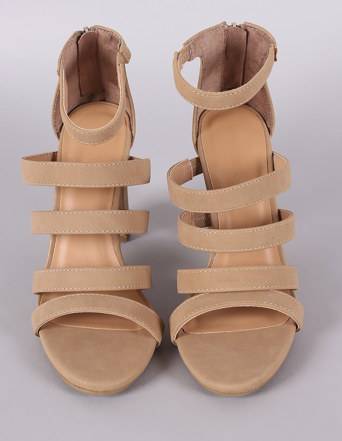 MARSEILLE Strappy Chunky Stacked Heel Sandals