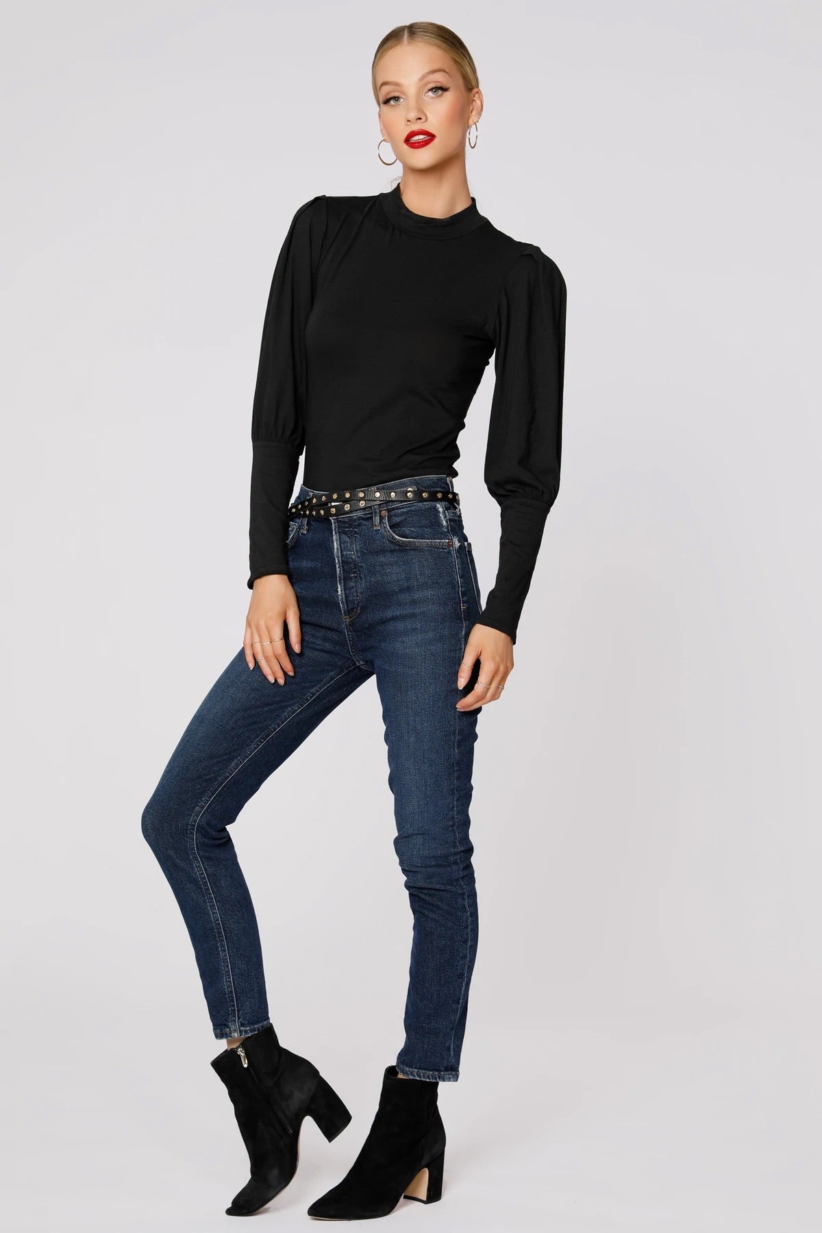 BOBI MockNeck CATHARINE BishopSleeve LWJ Top
