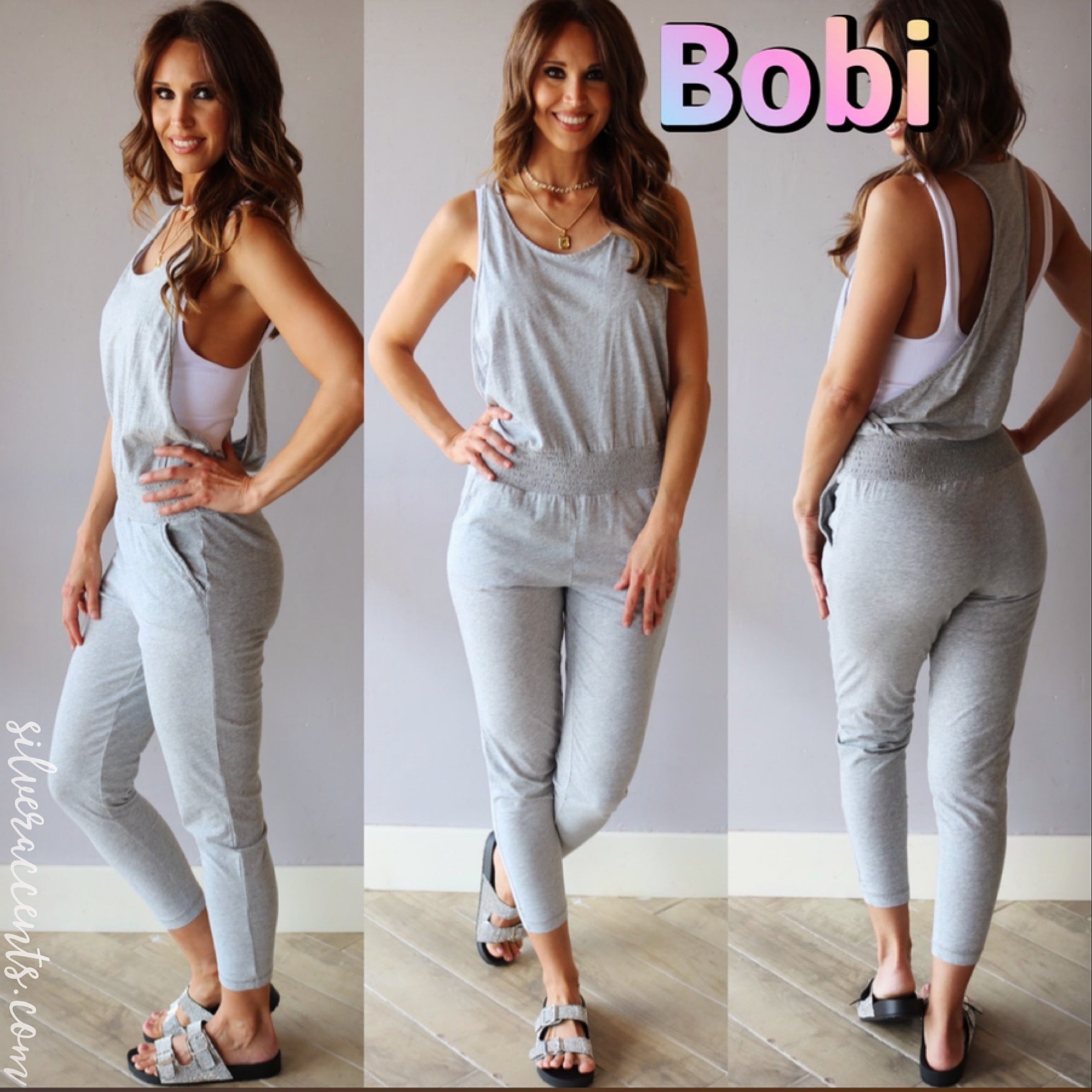 *BOBI SupremeJersey ATTEND SmockWaist RacerBack Jumpsuit